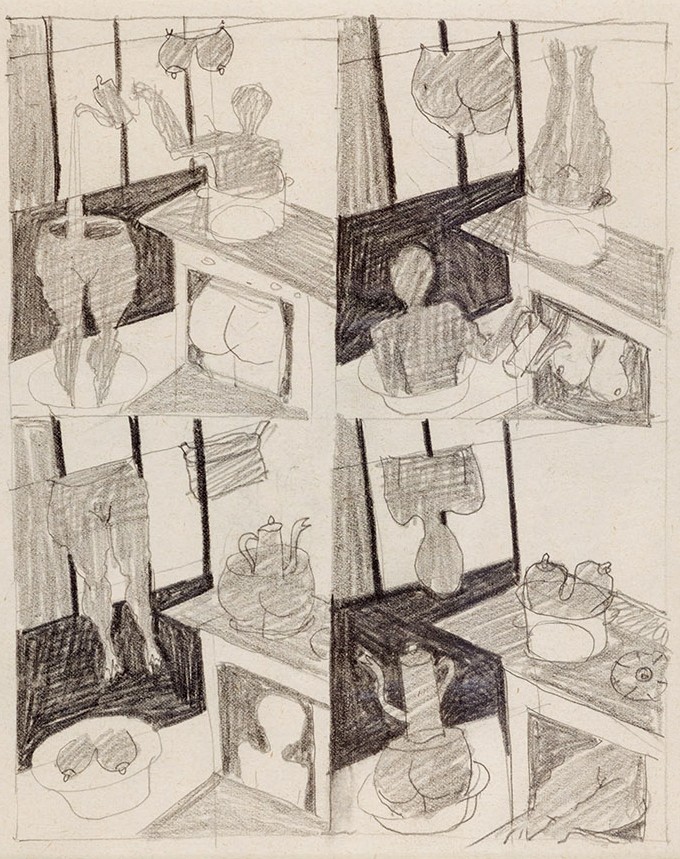 In the kitchen.