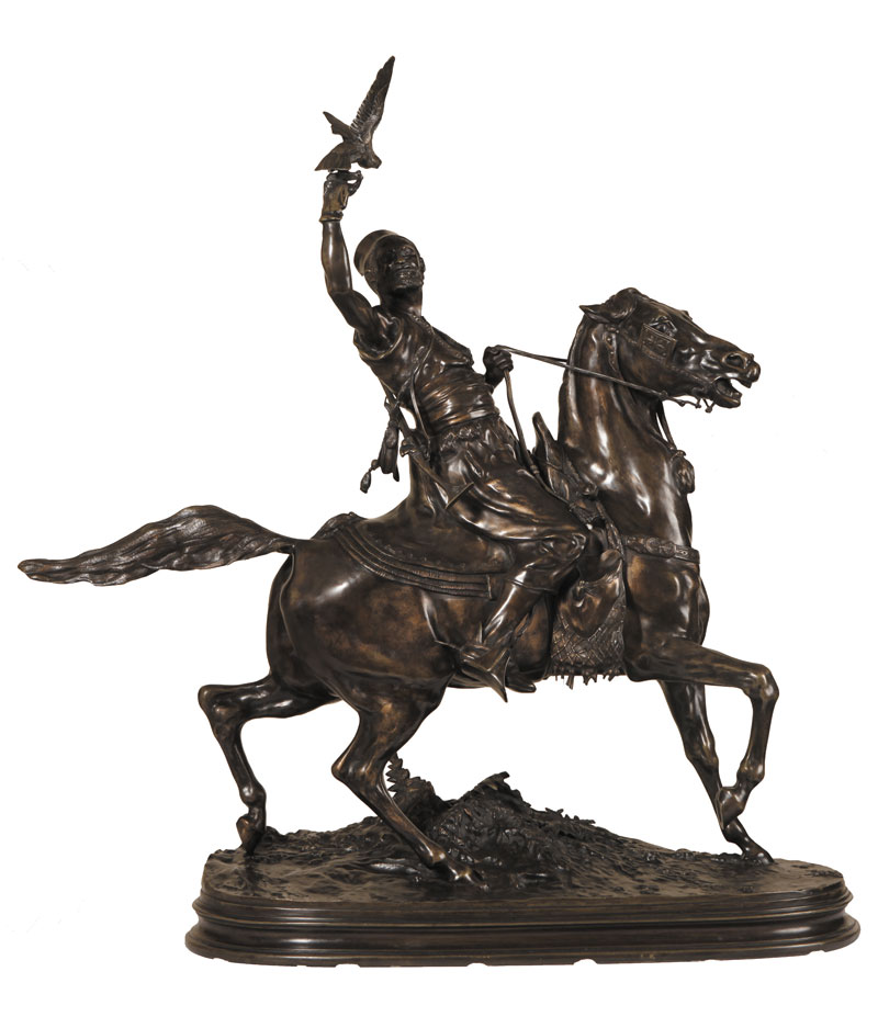 Arabian horseman with a falcon.