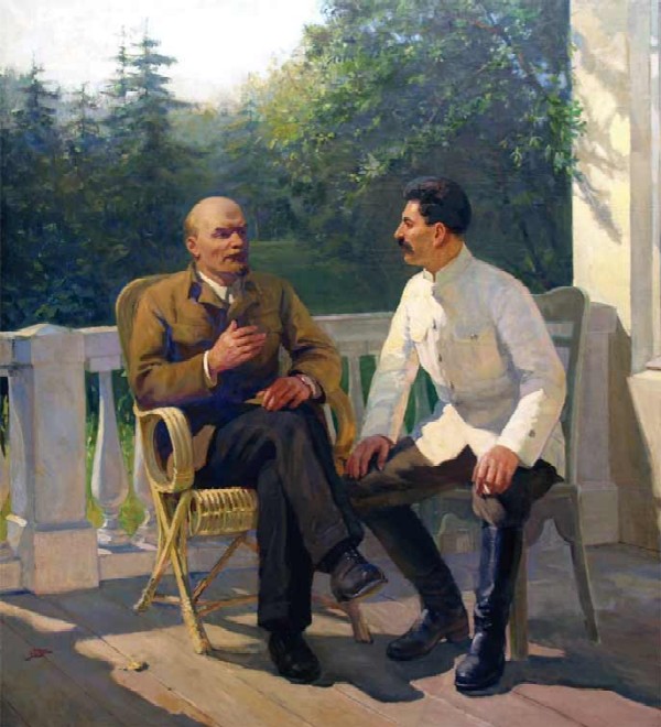 Lenin and Stalin in Gorki.