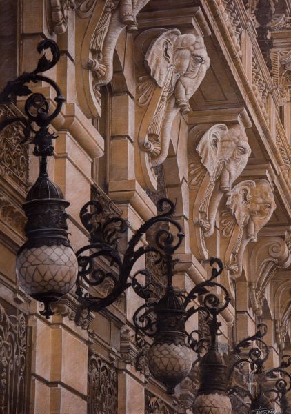 Stucco molding.