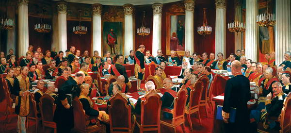 Print from the painting “Meeting of the Federal Assembly”.