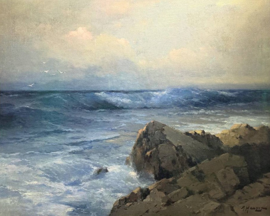 Волны и скалы.