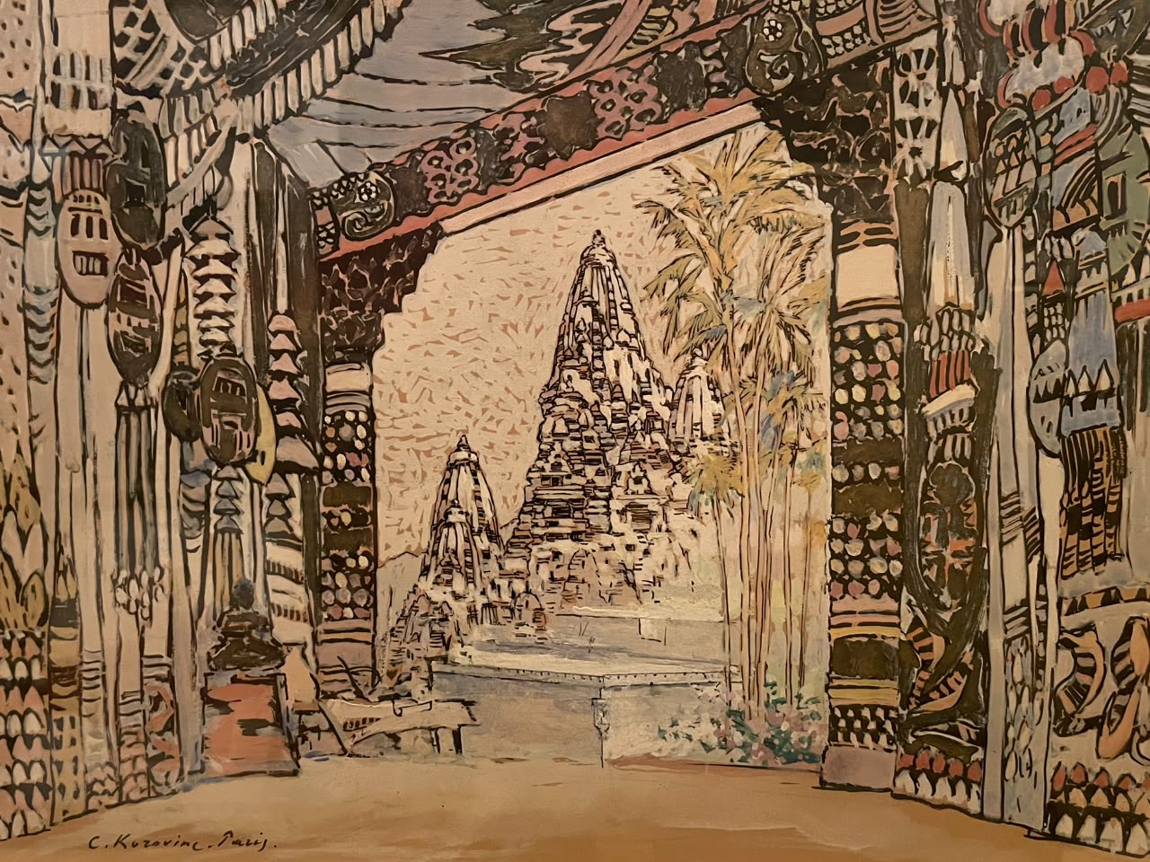 Sketch of the set for the production of L. Minkus's ballet "La Bayadère".