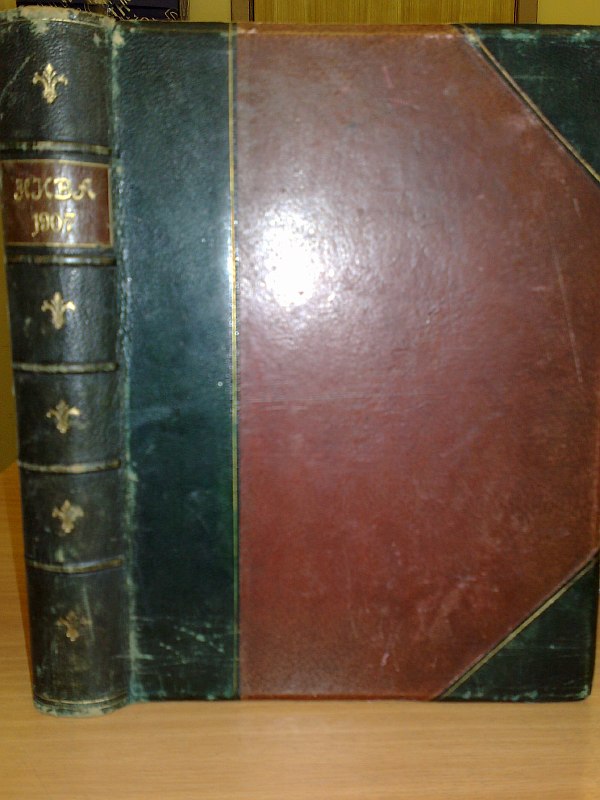 "Niva". No. 1-52 for 1907. An illustrated magazine of literature, politics and modern life. Editor A.F. Marks and V.Ya. Steklov. , 858 pp., numerous illustrations. Half-leather binding.