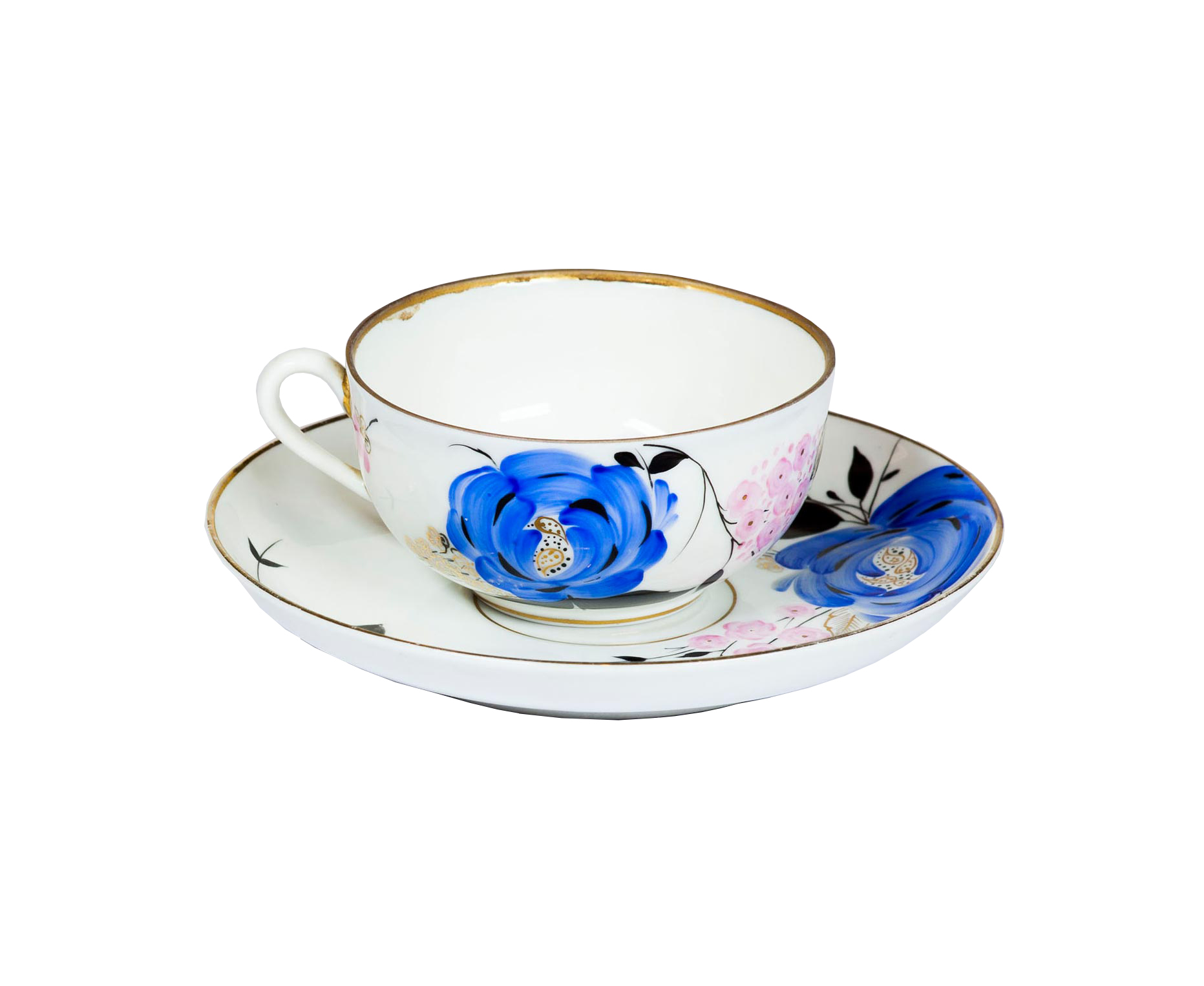 Flowers. Tea pair.