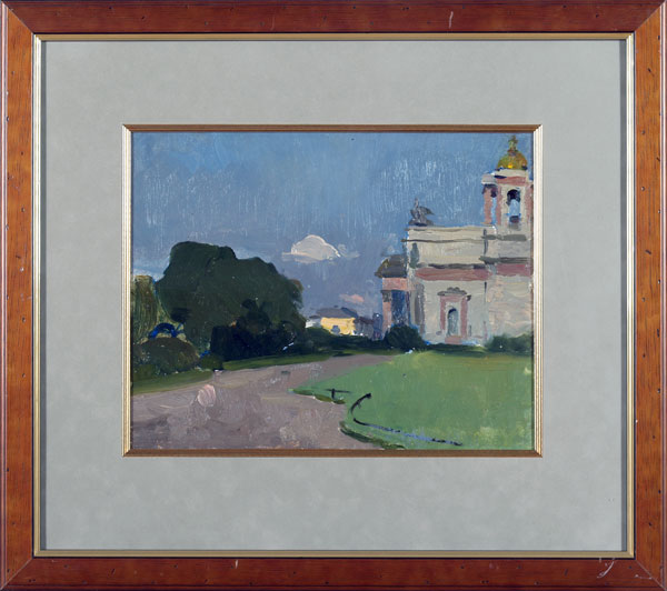 In the church yard.