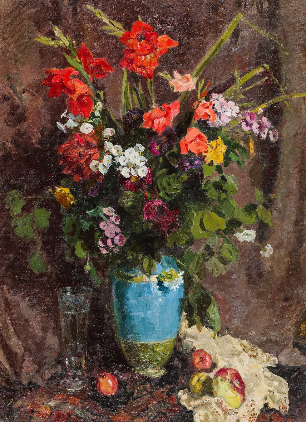 Painting Khaimov Ya.M. Still Life with a Blue Vase.  1954. Oil on canvas.