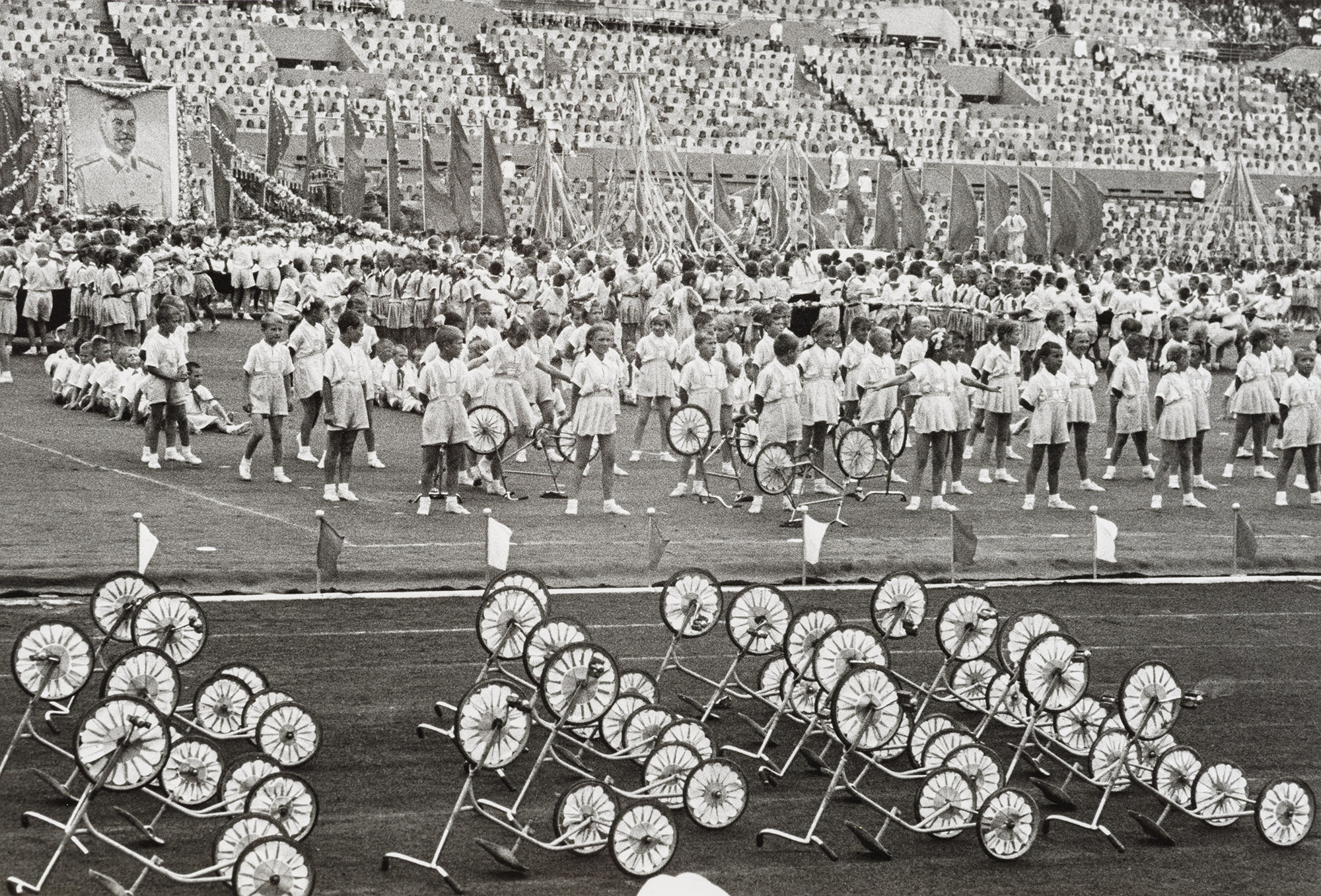 A sports parade at Dynamo Stadium in honor of Moscow's 800th anniversary. Moscow, September 7, 1947.