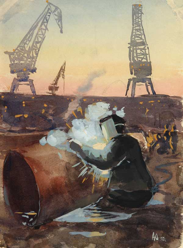 At a construction site