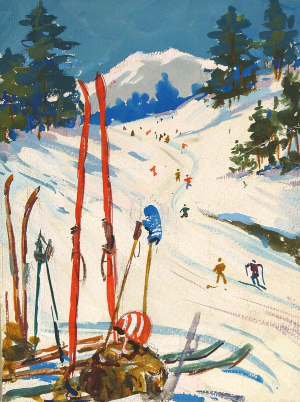 Ski slope.