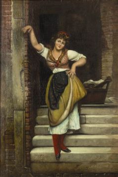 Girl on the steps.