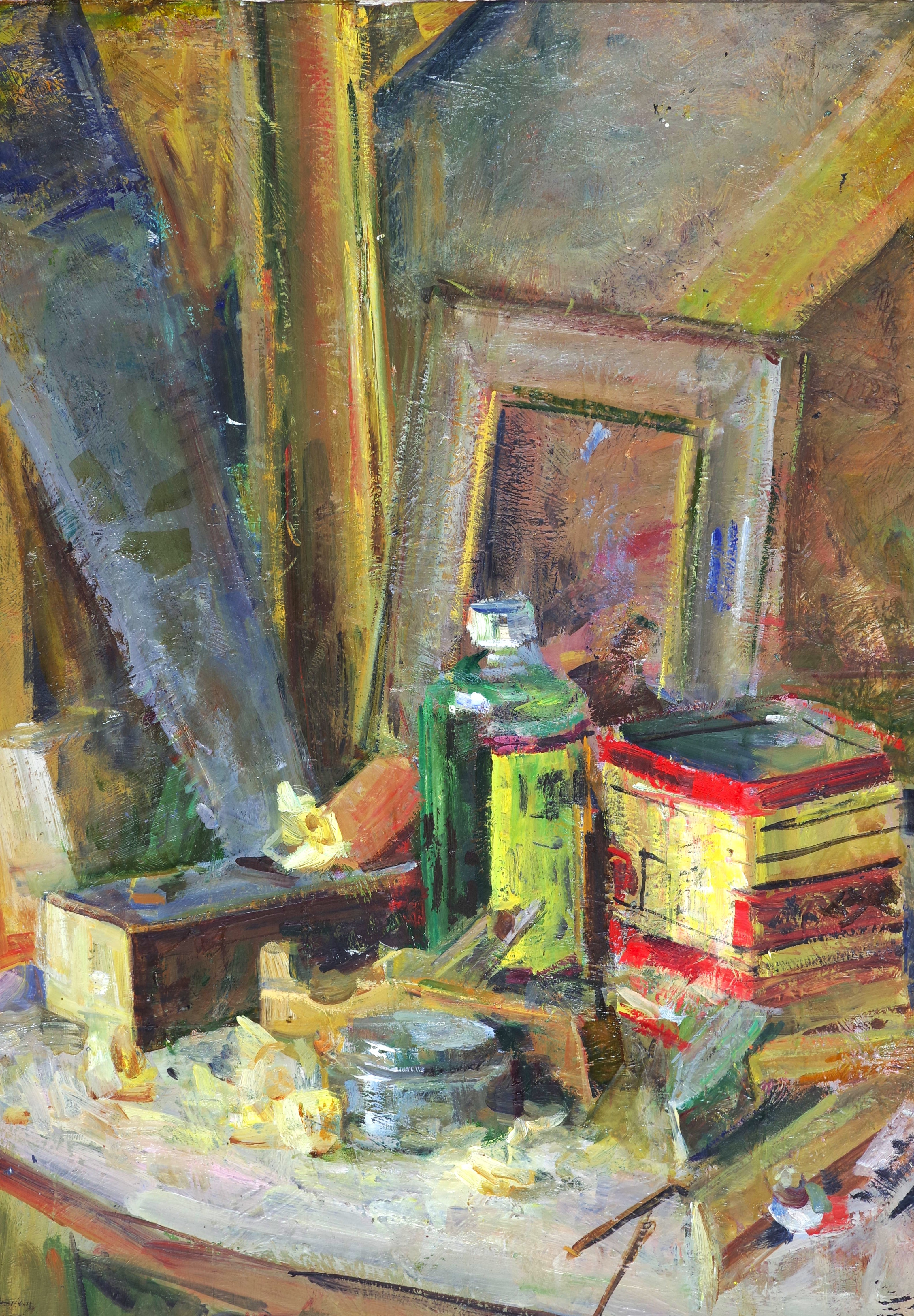 In the workshop.