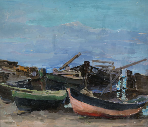 Boats on the shore.