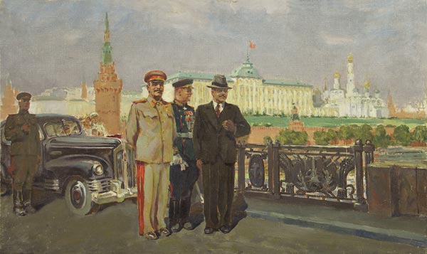 Stalin on a walk.