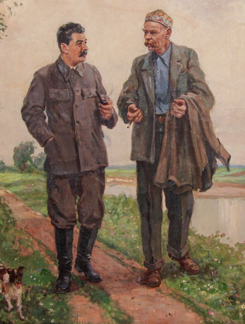 И.В. Сталин и А.М. Горький на прогулке.